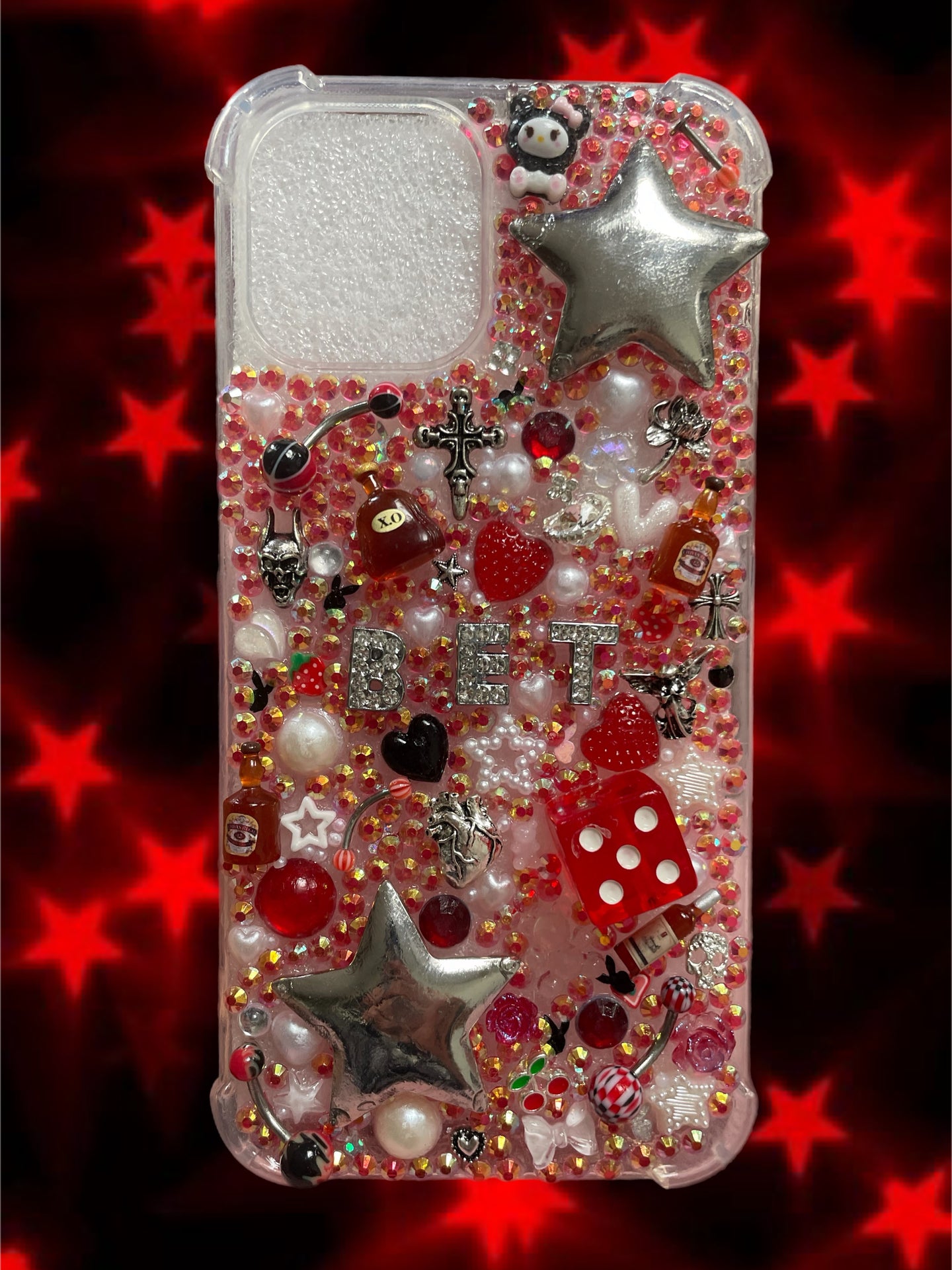 Iphone 12 Pro Max Custom Vegas Y2K Red Silver Downtown Junk Case