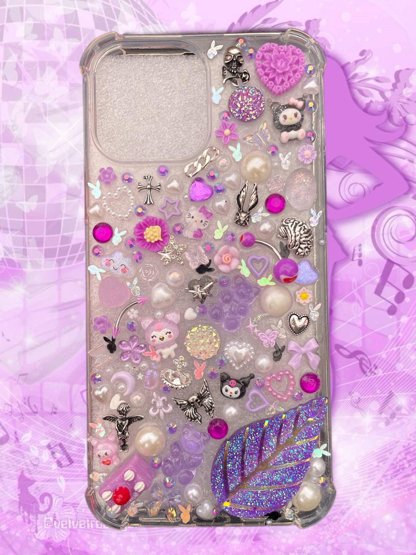 Iphone 15 Pro Max Purple Silver Kuromi Custom Junk Lighter