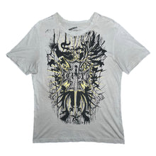 Load image into Gallery viewer, Machine Sword Gothic Grunge Grey 2000s Y2K Star Top, Size Medium
