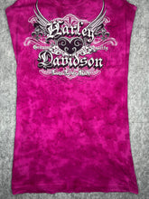 Load image into Gallery viewer, Harley Davidson Pink Tie Dye Gothic Wing Long Hot Pink Vest, Size XL
