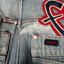 Load image into Gallery viewer, FUBU Blue Baggy Jeans Embroidered Logo Y2K Hip Hop Denim (W30 L32)
