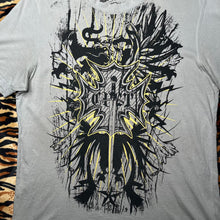 Load image into Gallery viewer, Machine Sword Gothic Grunge Grey 2000s Y2K Star Top, Size Medium
