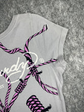 Load image into Gallery viewer, Ed Hardy Skull Crossbone Purple Rope Y2K Tattoo Style Top, Size Medium
