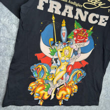 Load image into Gallery viewer, Ed Hardy France Mutli Y2K Grunge Skull Tattoo Style Top, Size Large
