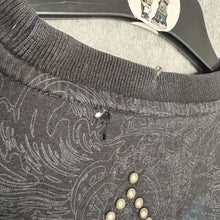 Load image into Gallery viewer, Ecko Unltd Gothic Skull Studded Black Blue Grunge Top, Size M
