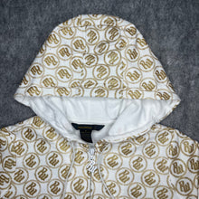 Load image into Gallery viewer, Rocawear Y2K Vintage White and Gold Mcbling Hoodie, Size Small
