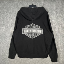 Load image into Gallery viewer, Harley-Davidson Black Zip Hoodie Barb’s Philadelphia Y2K Biker Streetwear
