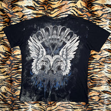 Load image into Gallery viewer, Humblic Eagle Wing Fleur De Lis Black Tribal Grunge Gothic Top, Size Medium
