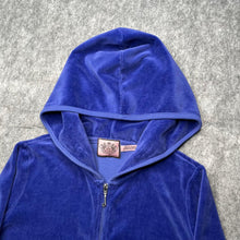 Load image into Gallery viewer, Juicy Couture Blue Velour Y2K Mcbling 2000s Hoodie, Size Small
