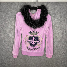 Load image into Gallery viewer, Juicy Couture Lilac Y2K Faux Fur Hood Mcbling 2000s Hoodie, Size S
