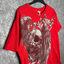 Load image into Gallery viewer, Gothic Red Skull Angel Wing Grunge Top, Size Large
