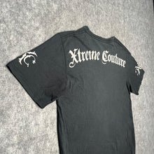 Load image into Gallery viewer, Xtreme Couture Black Skull Cyber Gothic Grunge Wing Y2K Top, Size Medium
