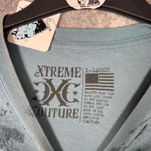 Load image into Gallery viewer, Xtreme Couture Performance Graphic Tee Blue Biker Y2K MMA Shirt XL
