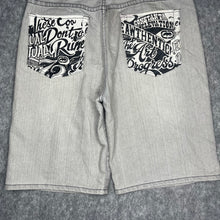 Load image into Gallery viewer, Ecko Unltd Light Blue/Grey Graffiti Hiphop Jorts, Size 3Xl/ W:40
