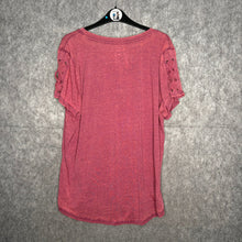 Load image into Gallery viewer, Maurices Pink Diamante Fleur De Lis &amp; Baroque Corset Sleeve Grunge Top, Size XXL

