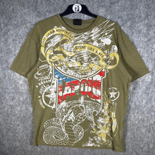 Load image into Gallery viewer, Tapout USA Snake Graphic T-Shirt Green Distressed Print Y2K MMA Style XL
