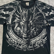 Load image into Gallery viewer, Liquid Blue 2001 Rare &#39;Dragon Catcher&#39; Black White Gothic Top, Size XL
