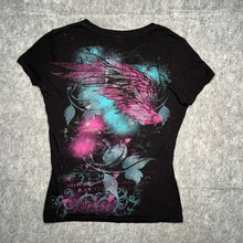 Load image into Gallery viewer, Sacred Heart Cross Y2K Pink Turquoise Mcbling 2000s Top, Size XL
