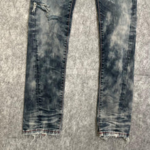 Load image into Gallery viewer, Evisu Blue Red Stitch Acid Wash Y2K Grunge 2000s Ripped Jeans, Waist 28
