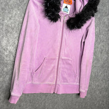 Load image into Gallery viewer, Juicy Couture Lilac Y2K Faux Fur Hood Mcbling 2000s Hoodie, Size S
