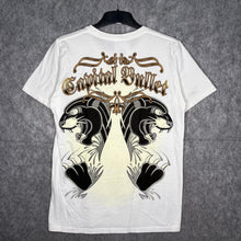 Load image into Gallery viewer, Capital Bullet White Gothic Cross Tattoo Skull Grunge Top, Size M
