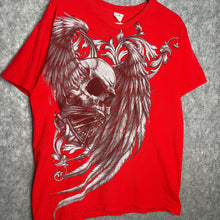 Load image into Gallery viewer, Gothic Red Skull Angel Wing Grunge Top, Size Large
