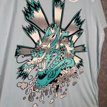 Load image into Gallery viewer, Ed Hardy Light Blue Dragon Y2K Tattoo Style Top, Size XL
