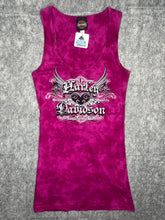 Load image into Gallery viewer, Harley Davidson Pink Tie Dye Gothic Wing Long Hot Pink Vest, Size XL
