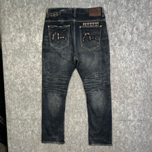 Load image into Gallery viewer, Evisu Check Gingham Plaid Brown Dark Blue Rare Y2K Jeans, Waist 32
