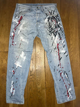 Load image into Gallery viewer, One Of A Kind Paint Splattered Punk Levis Engineered Jeans, Waist 34
