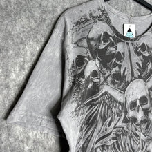 Load image into Gallery viewer, Hybrid Grey Skull Gothic Chain Y2K Grunge Top, Size Large

