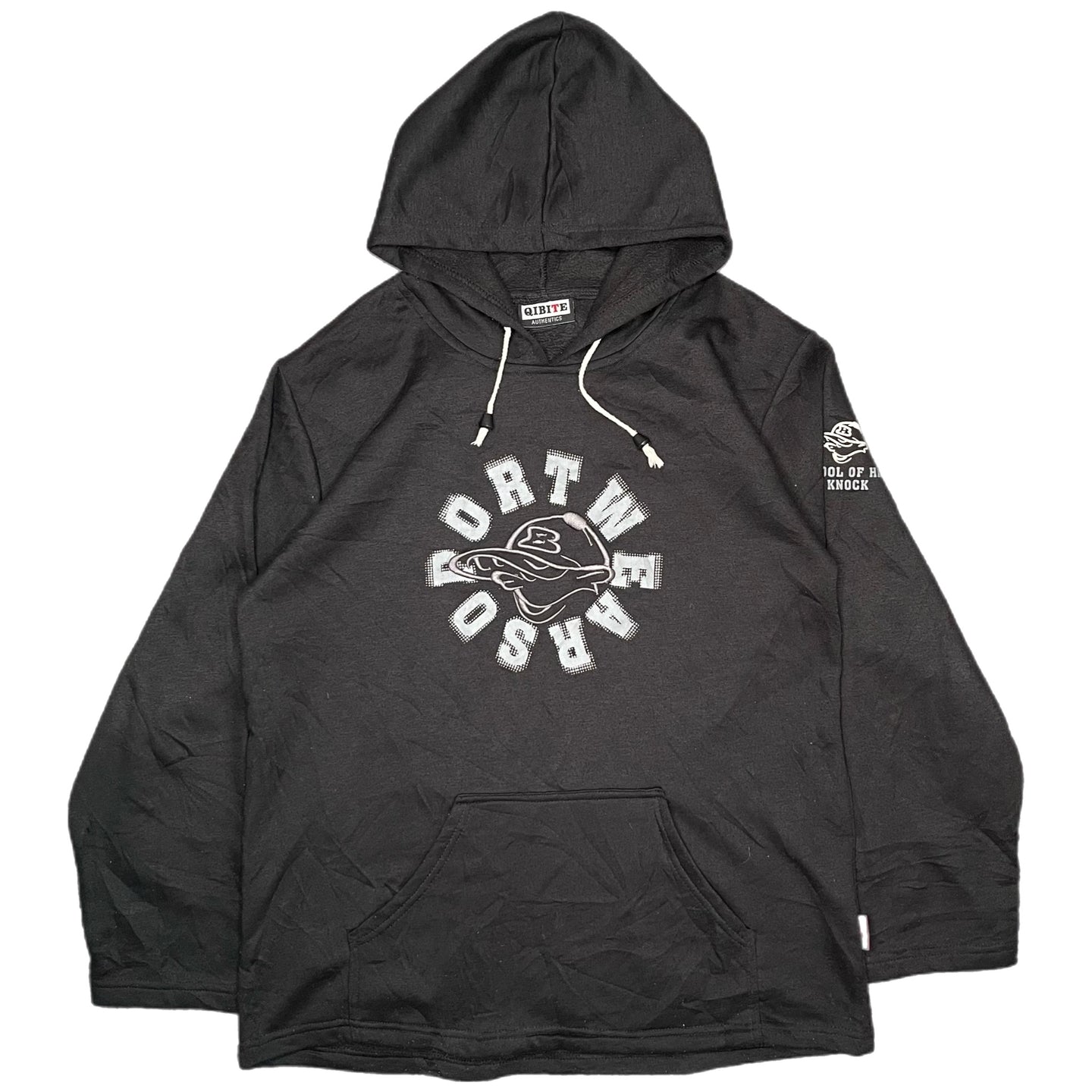 Hiphop Embroidered Y2K Streetwear Black Hoodie, Size M-L