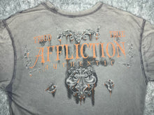 Load image into Gallery viewer, Affliction Grey Orange Gothic Grunge 2000s Top, Size XL
