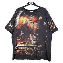 Load image into Gallery viewer, Liquid Blue 2001 Lion All Over Graphic T-Shirt Y2K Tribal – Black – XL/XXL
