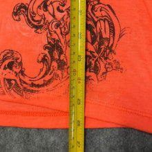 Load image into Gallery viewer, Ransom Gothic Cross Neon Orange Grunge Y2K Mcbling Top, Size Large
