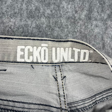 Load image into Gallery viewer, Ecko Unltd Light Blue/Grey Graffiti Hiphop Jorts, Size 3Xl/ W:40
