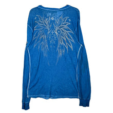 Load image into Gallery viewer, Affliction Blue Winged Cross Long Sleeve T-Shirt Y2K Gothic Streetwear
