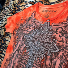 Load image into Gallery viewer, Gothic Cross Orange Grunge Y2K Cyber Tribal 2000s Emo Scene Top, Size Medium
