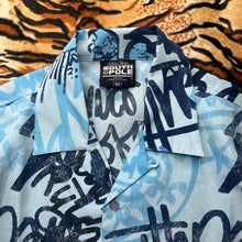 Load image into Gallery viewer, Southpole Y2K Graffiti Hiphop Blue Streetwear 2000s Button Shirt, Size M
