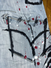 Load image into Gallery viewer, One Of A Kind Paint Splattered Punk Levis Engineered Jeans, Waist 34
