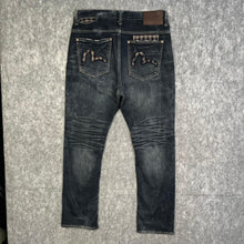 Load image into Gallery viewer, Evisu Check Gingham Plaid Brown Dark Blue Rare Y2K Jeans, Waist 32
