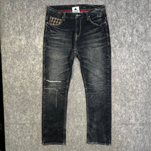 Load image into Gallery viewer, Evisu Check Gingham Plaid Brown Dark Blue Rare Y2K Jeans, Waist 32
