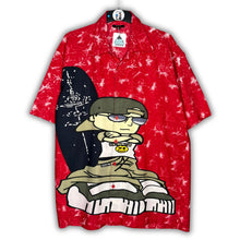Load image into Gallery viewer, Ninety Originals Y2K Cartoon Hip Hop Character Red Tie Dye Shirt, Size XL
