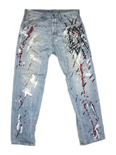 Load image into Gallery viewer, One Of A Kind Paint Splattered Punk Levis Engineered Jeans, Waist 34
