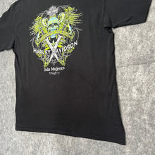 Load image into Gallery viewer, Harley Davidson Mexico Gothic Skull Black Green Grunge Vintage Top, Size XL
