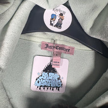 Load image into Gallery viewer, Juicy Couture Mint Velour Hoodie Reworked Fur Hood Y2K Large
