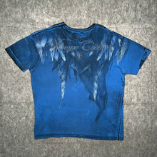 Load image into Gallery viewer, Xtreme Couture Blue Gothic Cross &amp; Angel Feathers Grunge Top, Size XXL
