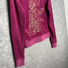 Load image into Gallery viewer, Juicy Couture Dark Pink Faux Fur Velour Y2K Scottie Dog Mcbling Hoodie, Size L
