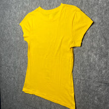 Load image into Gallery viewer, Y2K Yellow Angel Wing Gothic Cross 2000s Sparkly Top, Size Large
