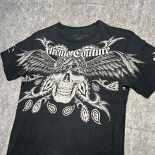 Load image into Gallery viewer, Xtreme Couture Black Skull Cyber Gothic Grunge Wing Y2K Top, Size Medium
